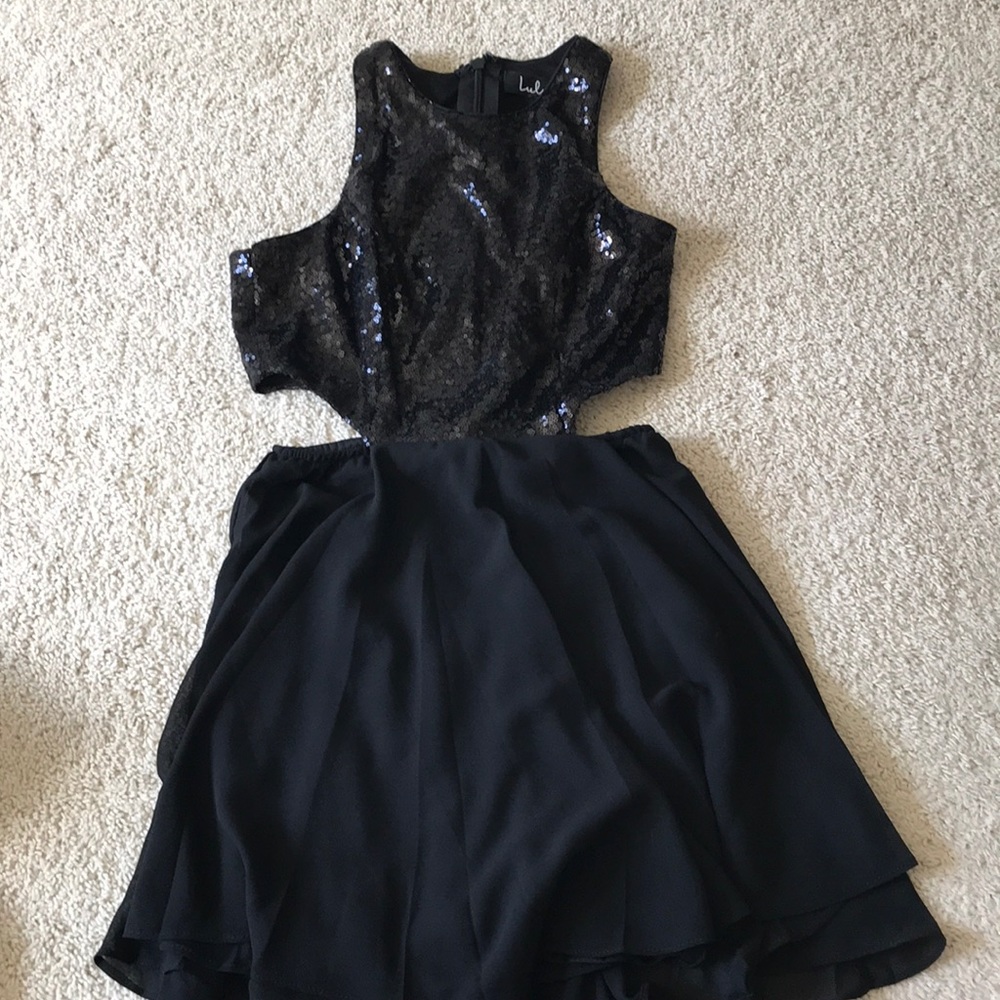 Black formal mini dress